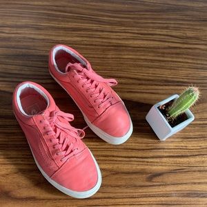 Pink Leather Classic Old Skool Vans Size 7.5